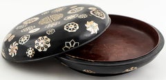 Korean Mother-of-Pearl Inlaid Lacquered Hardwood Lidded Bowl