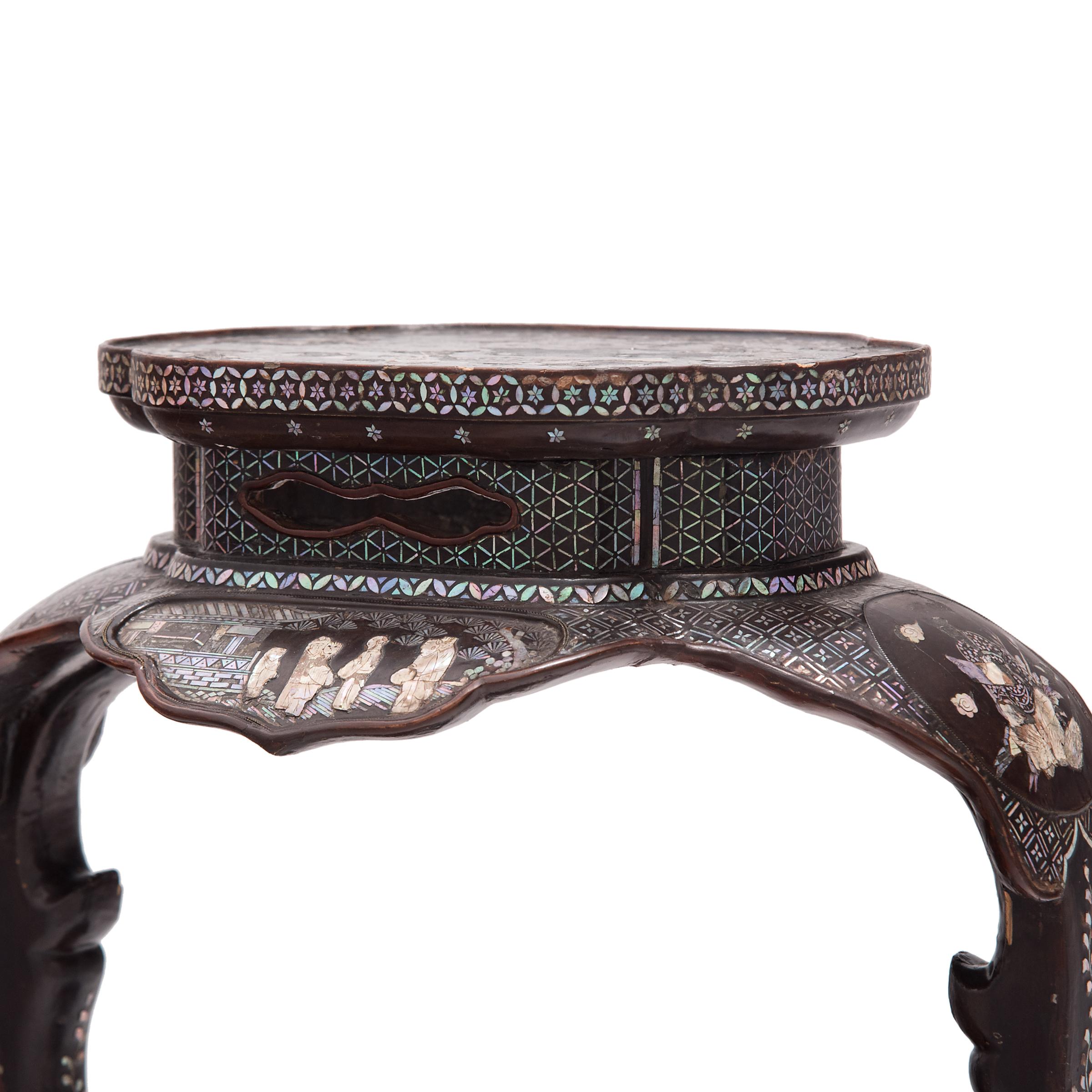 20th Century Korean Mother-of-Pearl Stool For Sale