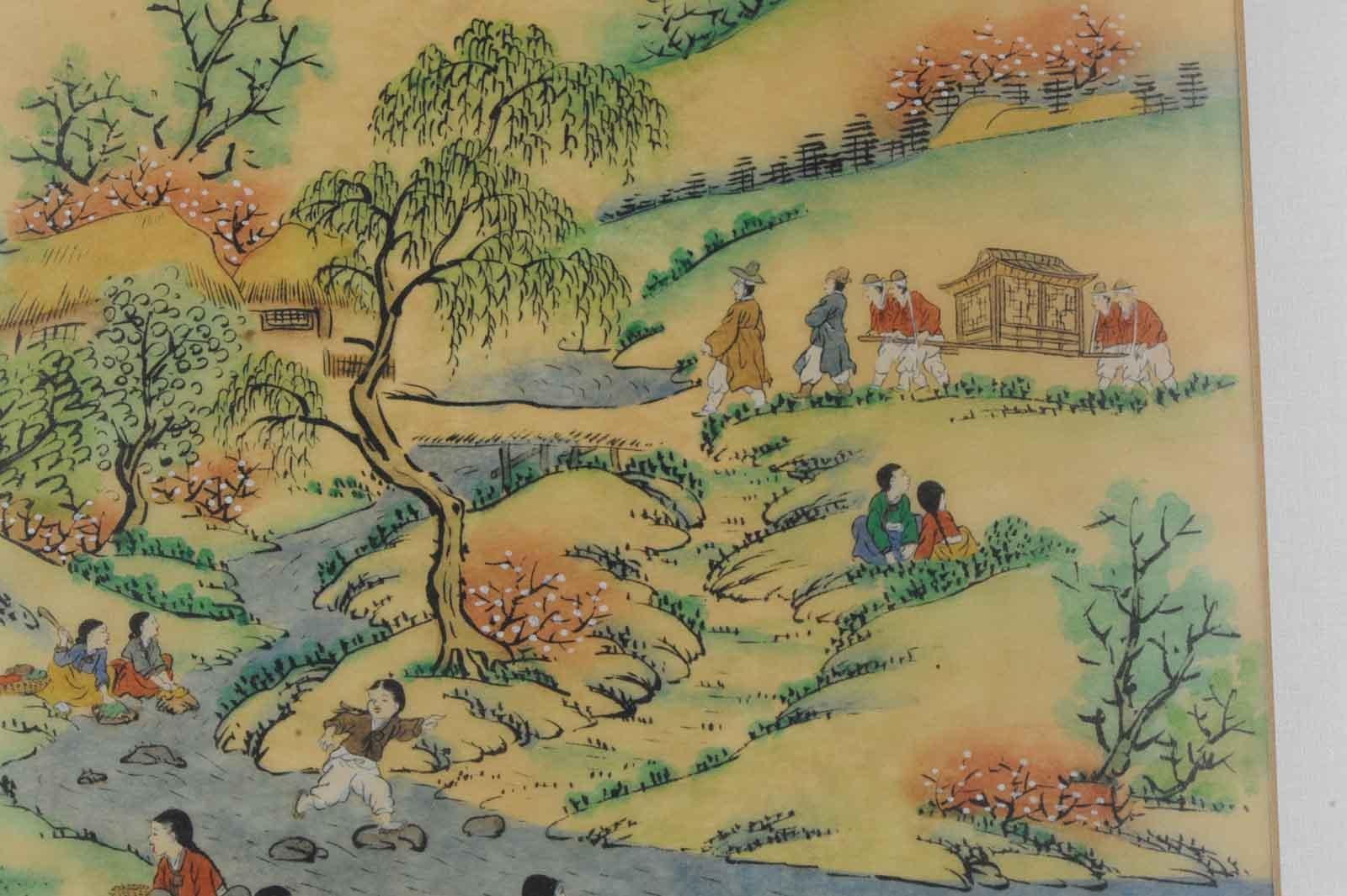 Very nice painting

Additional information:
Material: Wood / Bamboo
Primary Material: Paper
Region of Origin: Japan
Period: 20th century
Condition: The frame has some usage signs, painting itself is in good condition. 
Dimensions: 44 W x 57 H cm