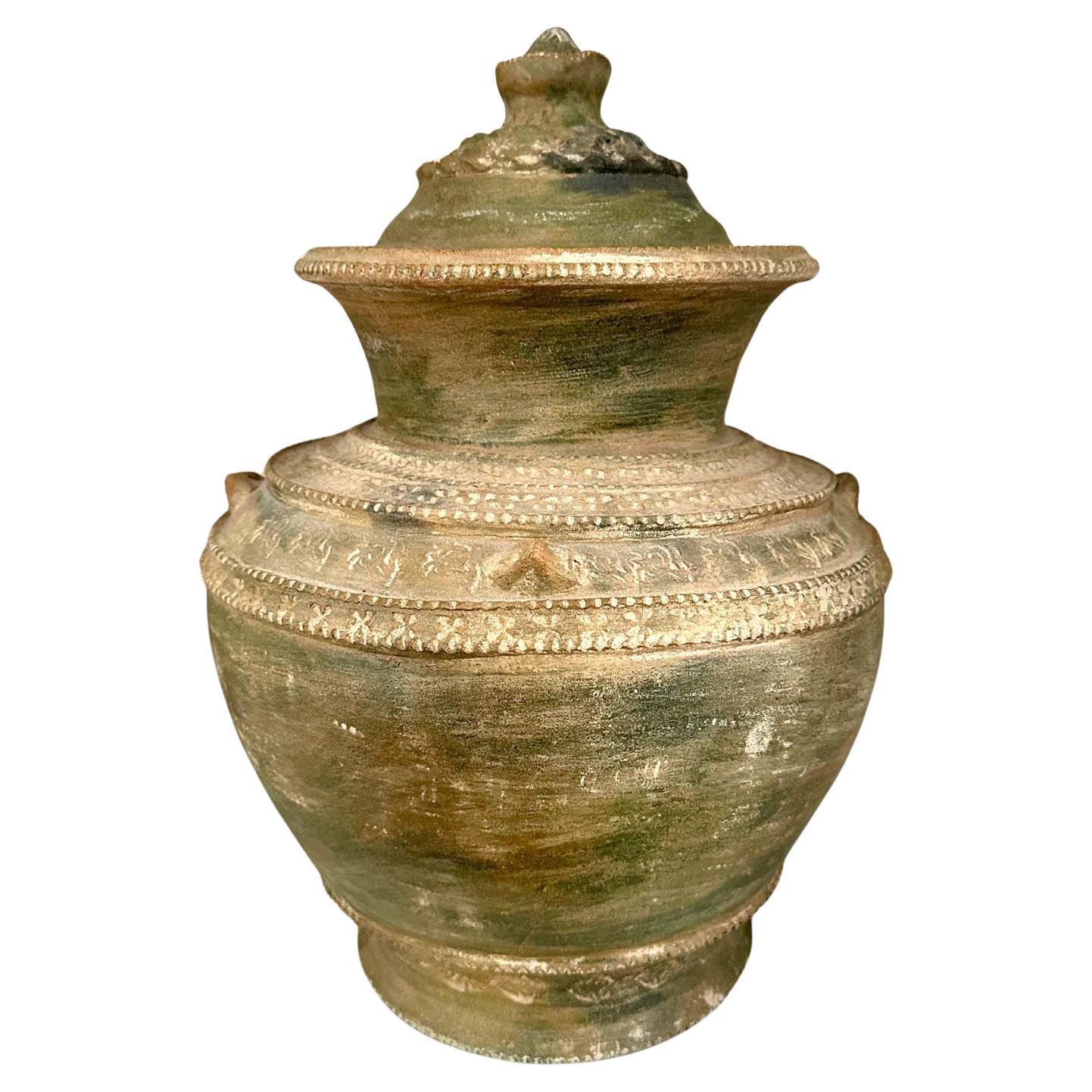 Korean Pottery Funerary Urn Unified Silla  For Sale