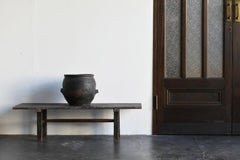 Seltene antike schwarze Koreanische Steingutvase/vor dem 9. Jahrhundert/Wabi-Sabi-Vase