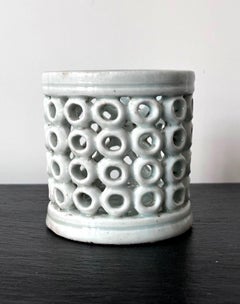 Korean Reticulated Celadon Brush Holder