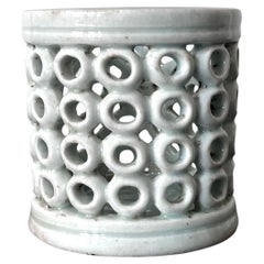 Antique Korean Reticulated Celadon Brush Holder