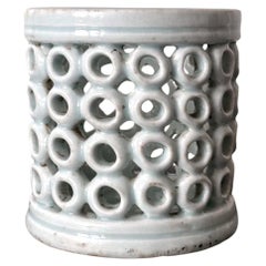 Korean Reticulated Celadon Brush Holder Joseon Dynasty