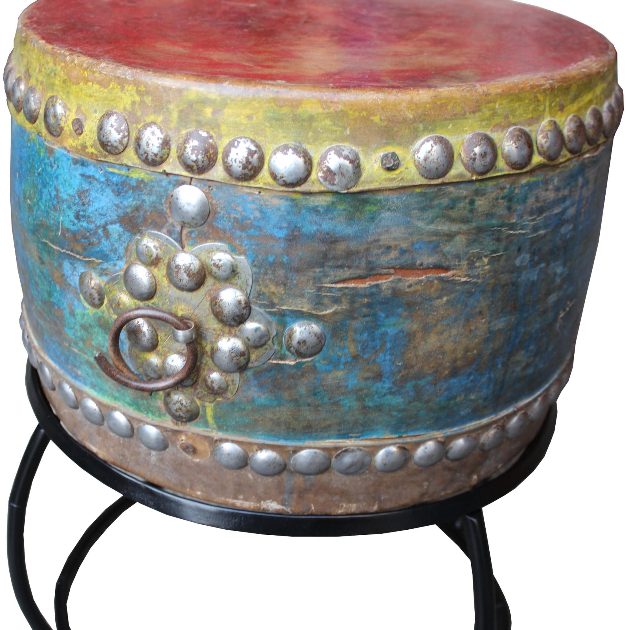 Late 19th Century Korean Shaman's Drum on Stand