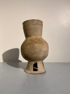 Korean Silla Dynasty Footed Jar, circa 6th Century, Korea