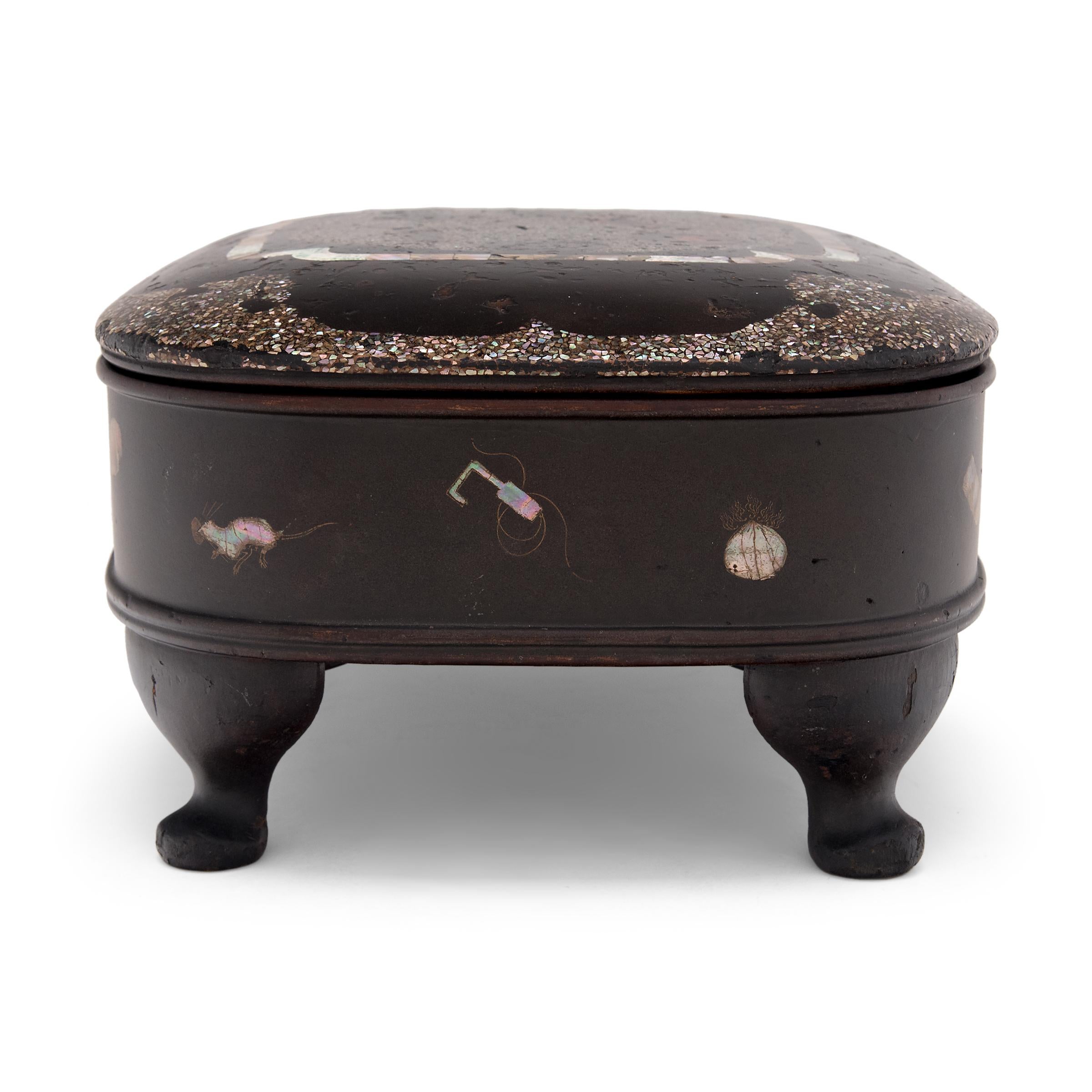 20th Century Korean Table Chest with Mother-of-Pearl Inlay, C. 1900