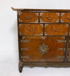 Korean Tansu Chest of Nine Drawers in Elm and Persimmon