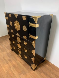 Korean Tansu Style Lacquered Dressing Chest, Circa 1950s