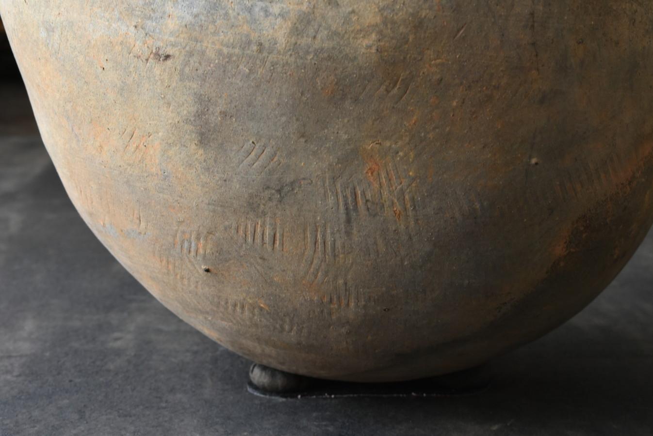 Korean very old baked earthenware jar/Excavation/Large flower vase 8