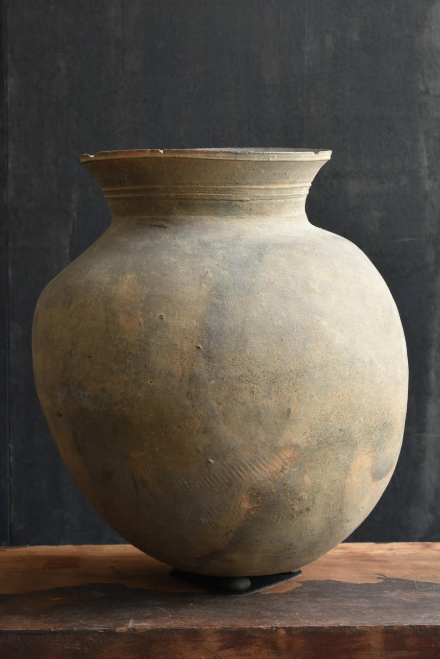 18th Century and Earlier Korean very old baked earthenware jar/Excavation/Large flower vase