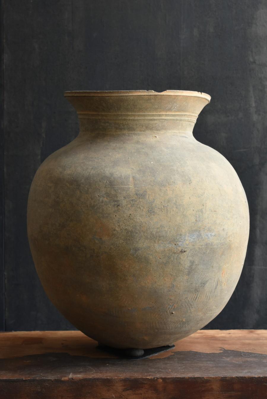 Pottery Korean very old baked earthenware jar/Excavation/Large flower vase