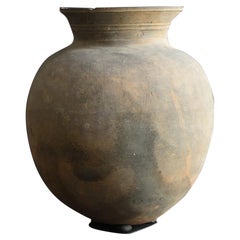 Koreanisches sehr altes gebranntes Steingutgefäß/Ausgrabung/große Blumenvase