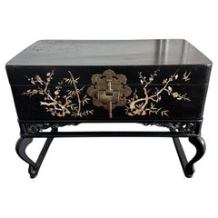 Korean Wedding Box on Stand Lacquer with MOP Inlays