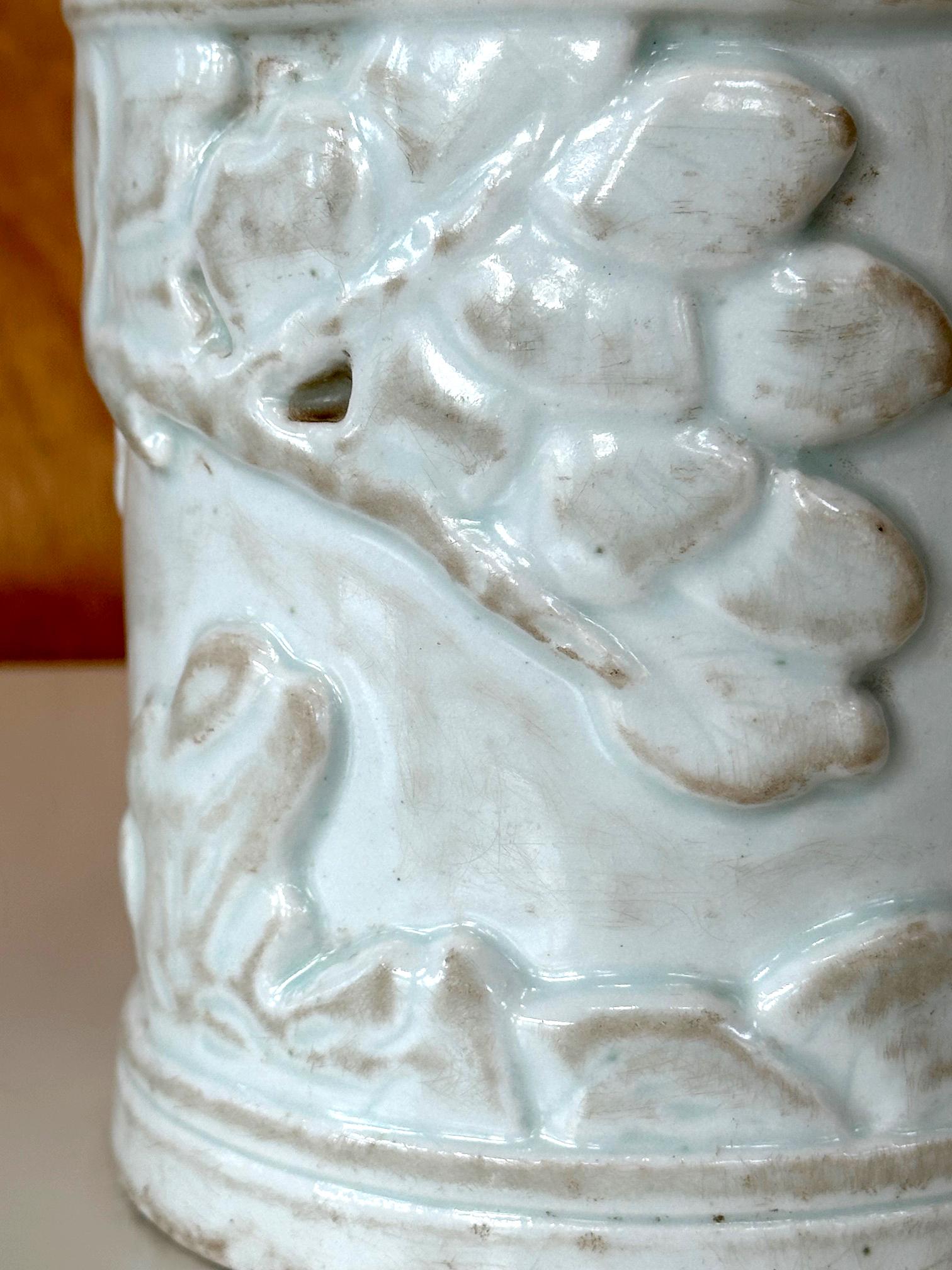 Koreanisch Weiß Keramik Pinselhalter Joseon Dynasty im Angebot 7
