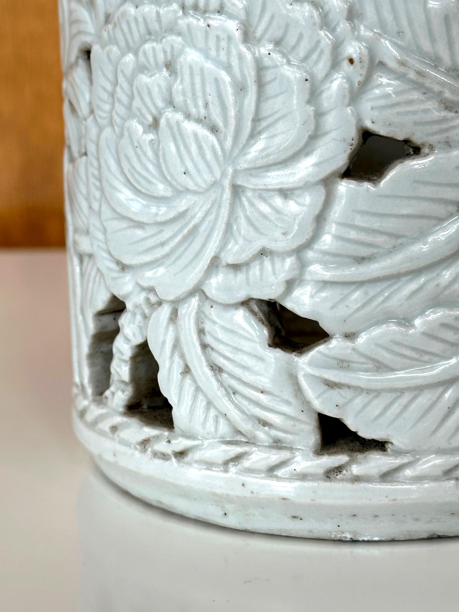 Korean White Ceramic Brush Holder Joseon Dynasty For Sale 8