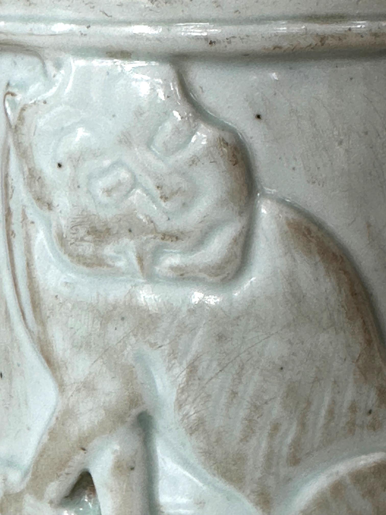 Koreanisch Weiß Keramik Pinselhalter Joseon Dynasty im Angebot 8