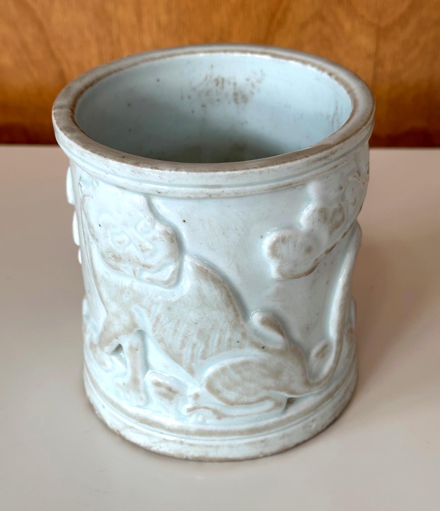 Koreanisch Weiß Keramik Pinselhalter Joseon Dynasty im Angebot 14