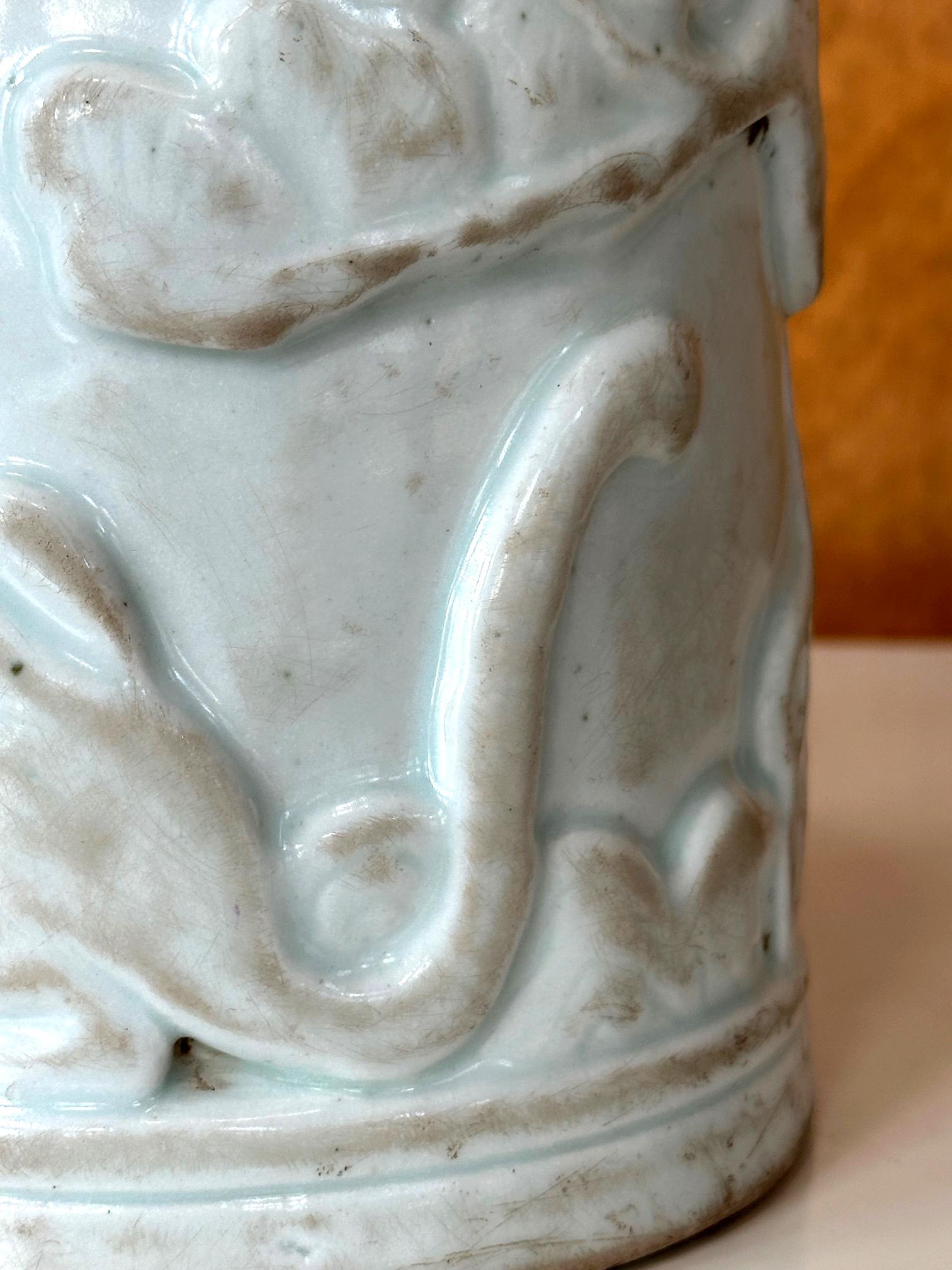 Koreanisch Weiß Keramik Pinselhalter Joseon Dynasty im Angebot 4