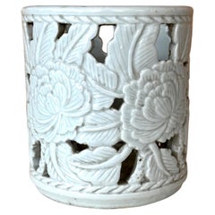 Antique Korean White Ceramic Brush Holder Joseon Dynasty