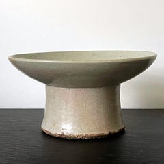 Korean White Ceramic Stem Dish Joseon Dynasty