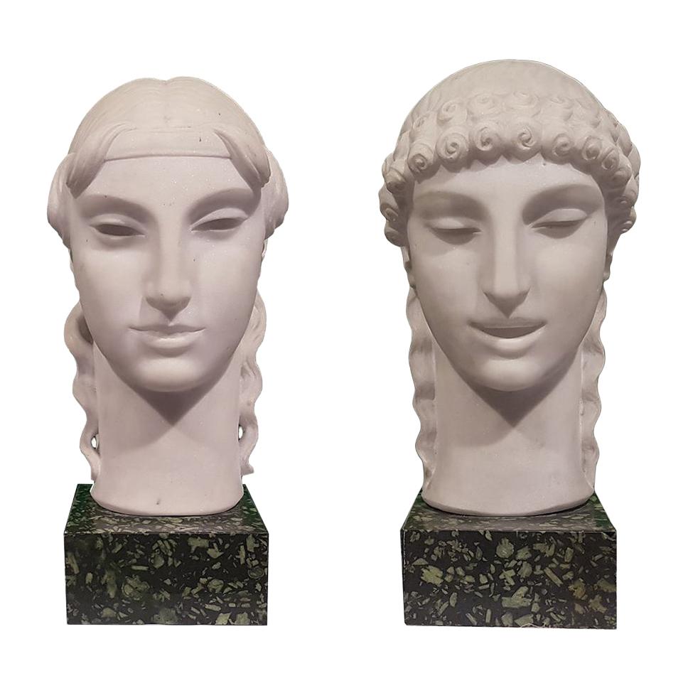 Kore's Head Couple by Nicola D'Antino, 1920s For Sale