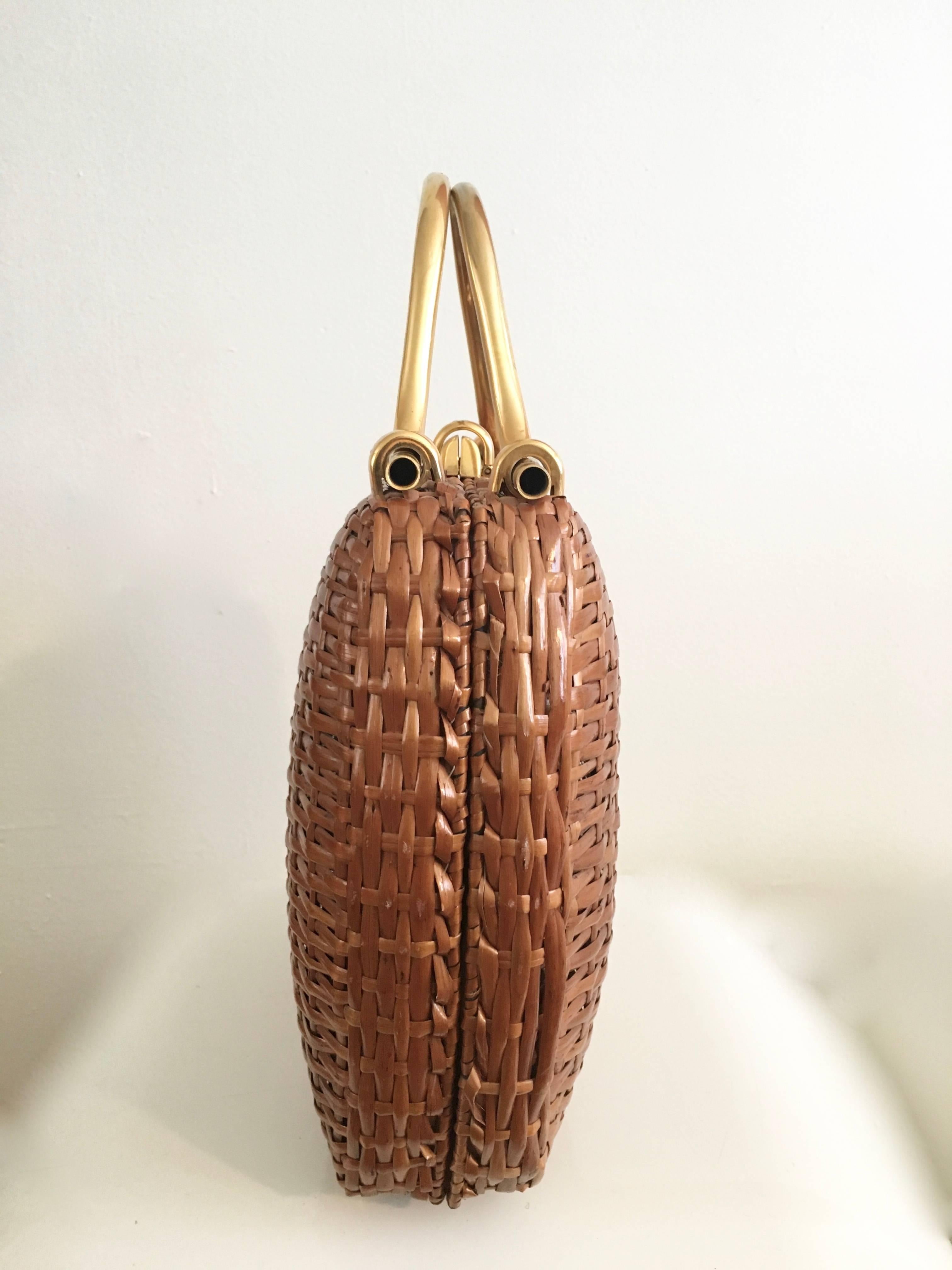 vintage koret wicker purse