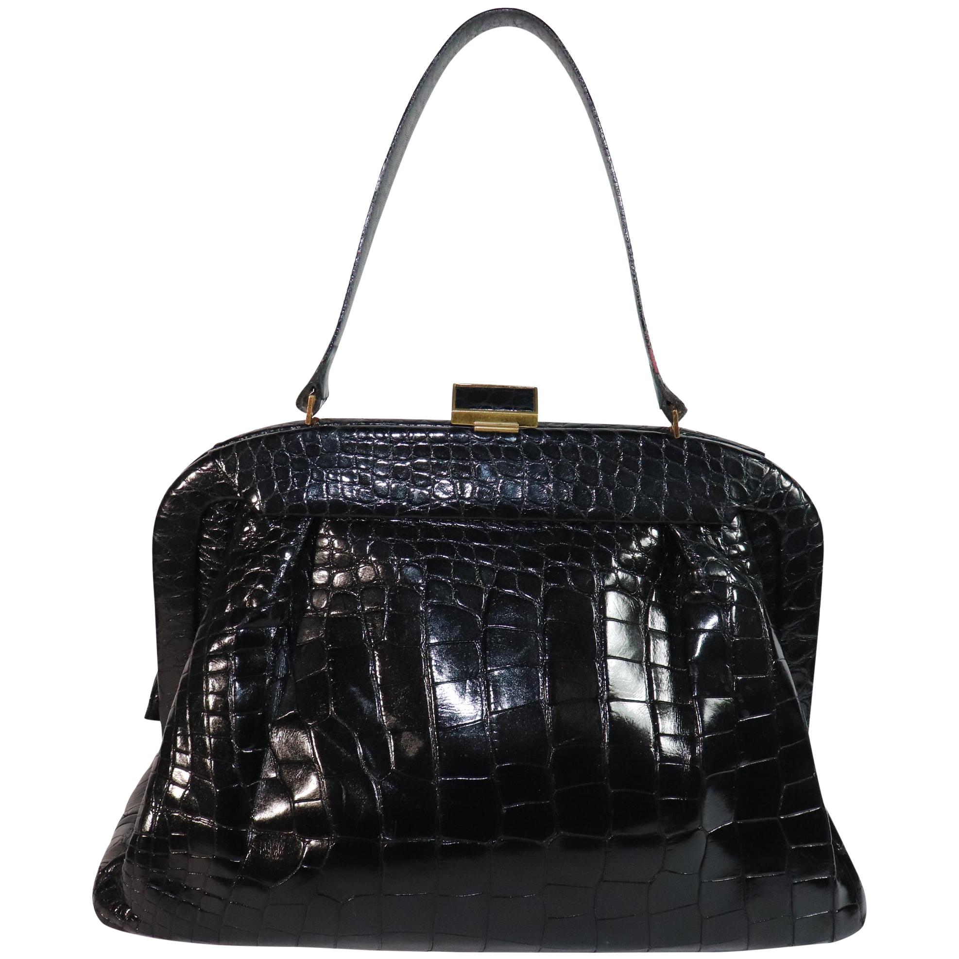 Ladies Snakeskin Handbag  Patent Shoulder Bag Large Designer Office Fashion