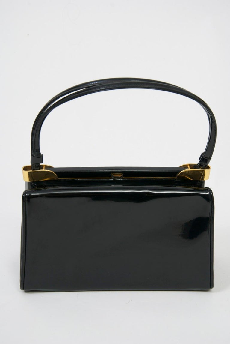 Koret Black Patent Handbag In Good Condition For Sale In Alford, MA