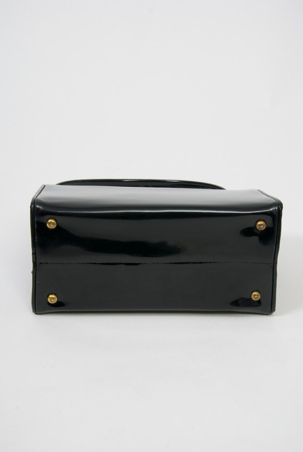 Koret Black Patent Handbag In Good Condition In Alford, MA