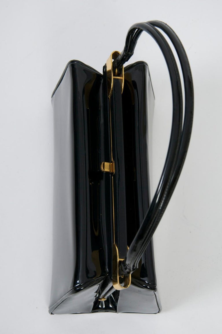 Koret Black Patent Handbag For Sale 3