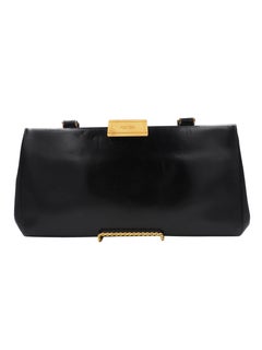 Koret Rectangular Black Bag With Gold Clasp