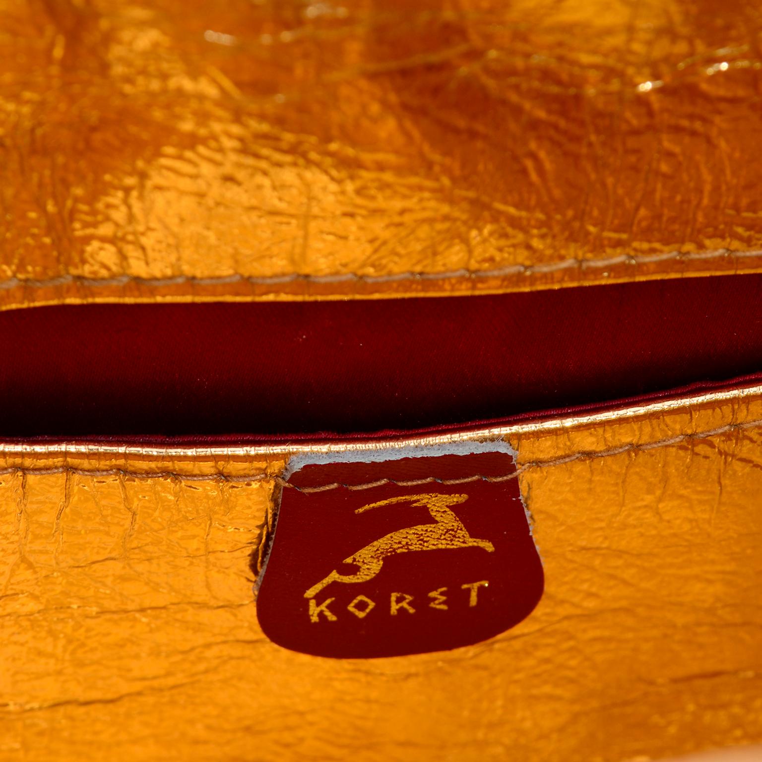 Koret Vintage Handbag in Gold & Silver Woven Metal Top Handle Day or Evening Bag 1