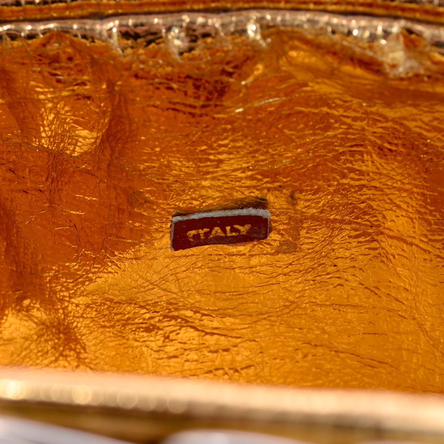 Koret Vintage Handbag in Gold & Silver Woven Metal Top Handle Day or Evening Bag 2