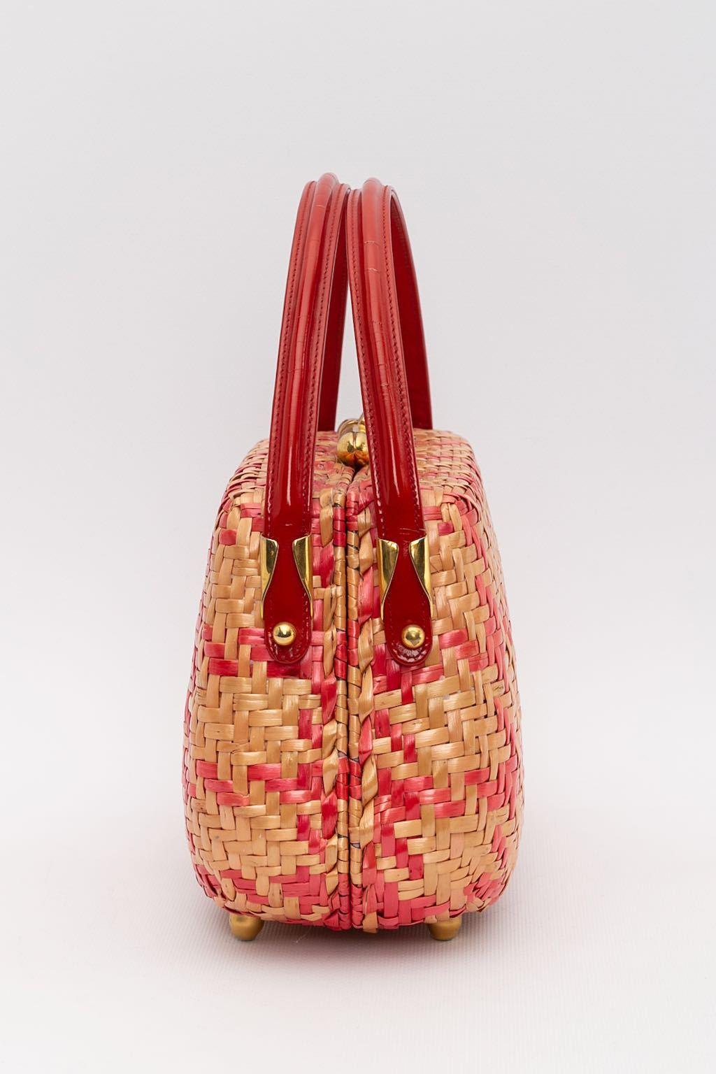 Koret wicker bag In Good Condition For Sale In SAINT-OUEN-SUR-SEINE, FR