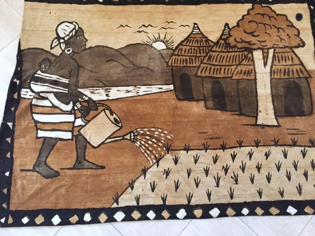 Artisanat Korhogo - Tissé à la main - Tissu ivoire côte à côte - Afrique de l'Ouest en vente