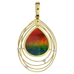 Korit Solara AA Ammolite & Diamant 18K Anhänger