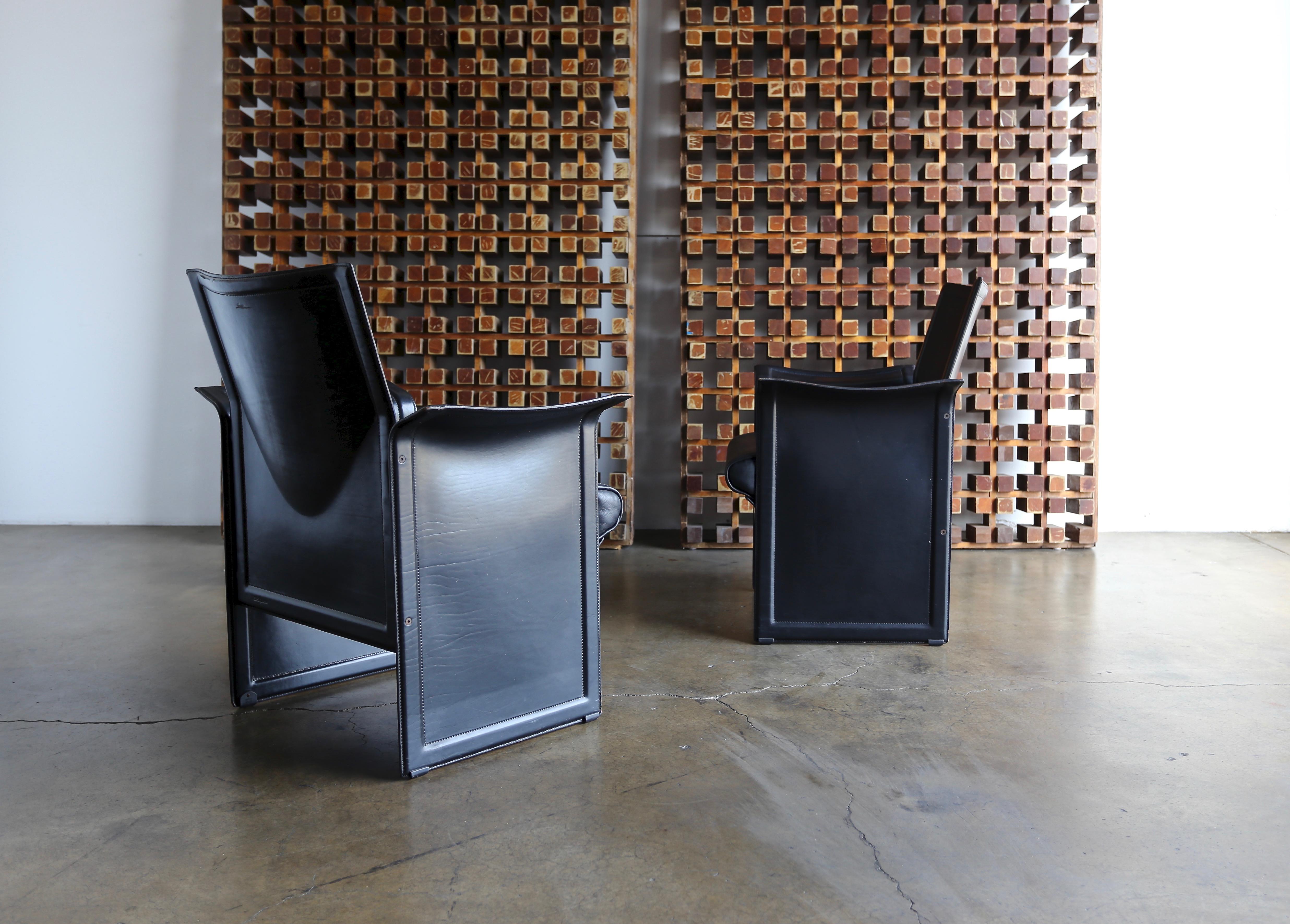 Korium Leather Armchairs by Tito Agnoli for Matteo Grassi 5
