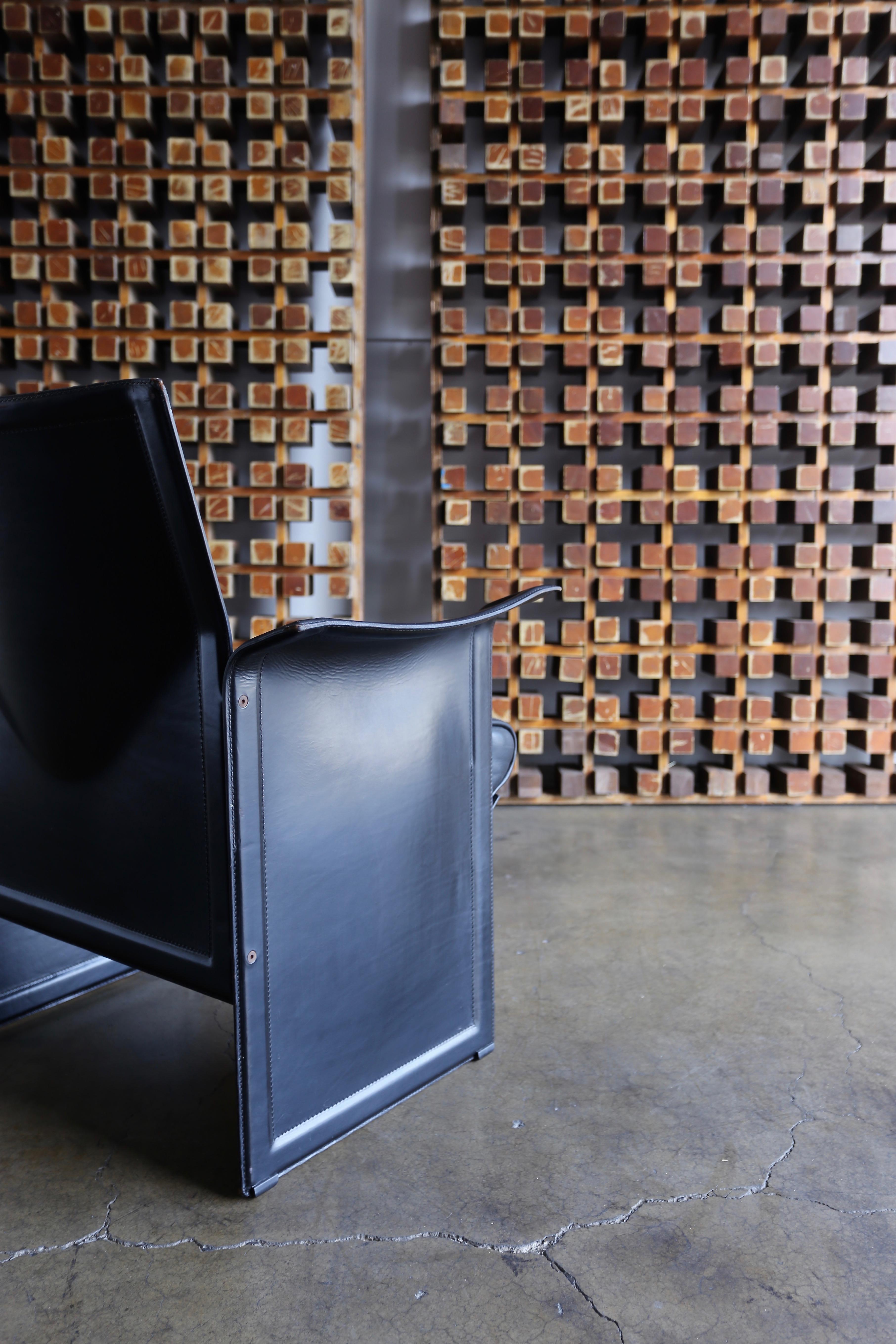 20th Century Korium Leather Armchairs by Tito Agnoli for Matteo Grassi