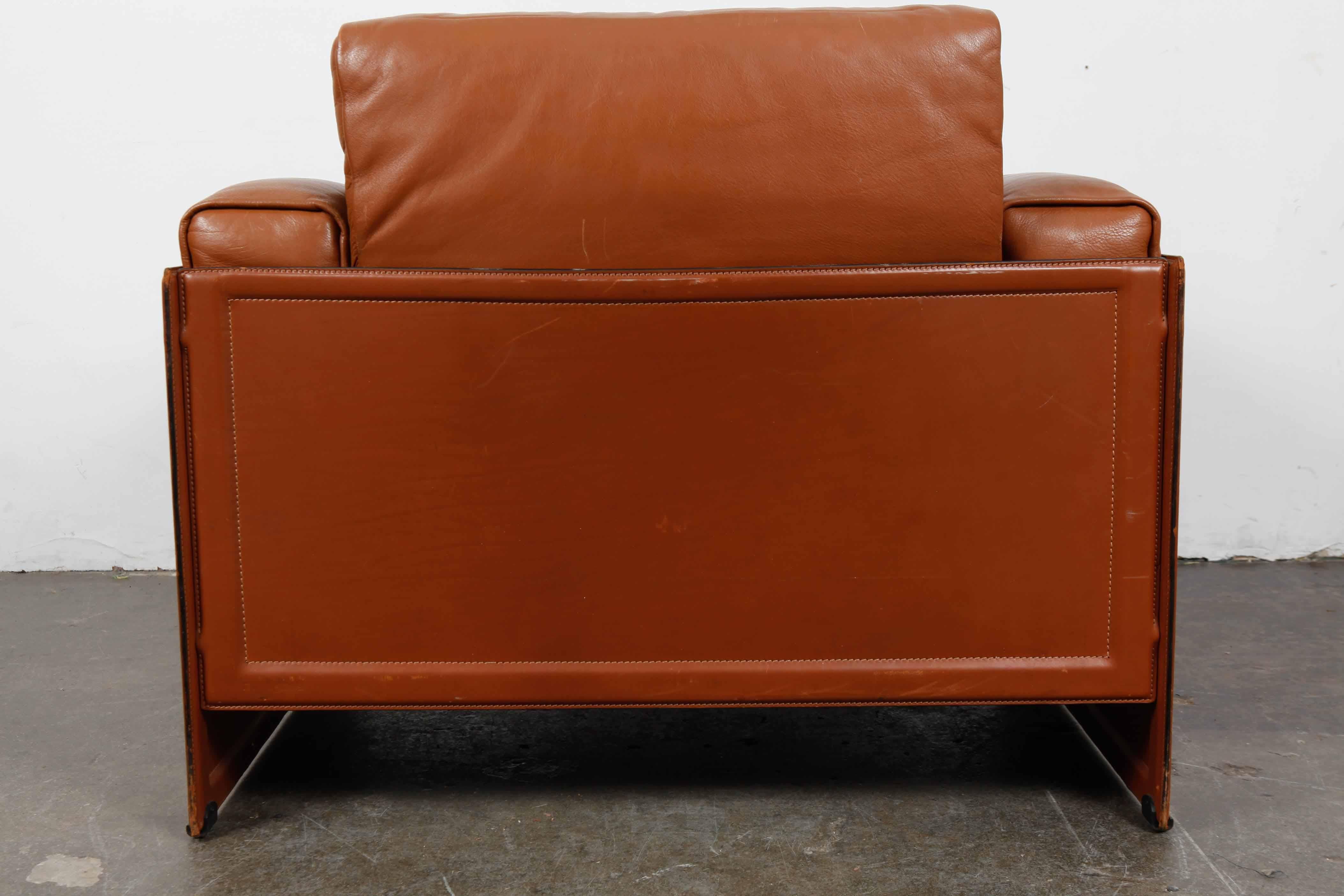 'Korium' Leather Lounge Chair by Tito Agnoli for Matteo Grassi, 1980 4