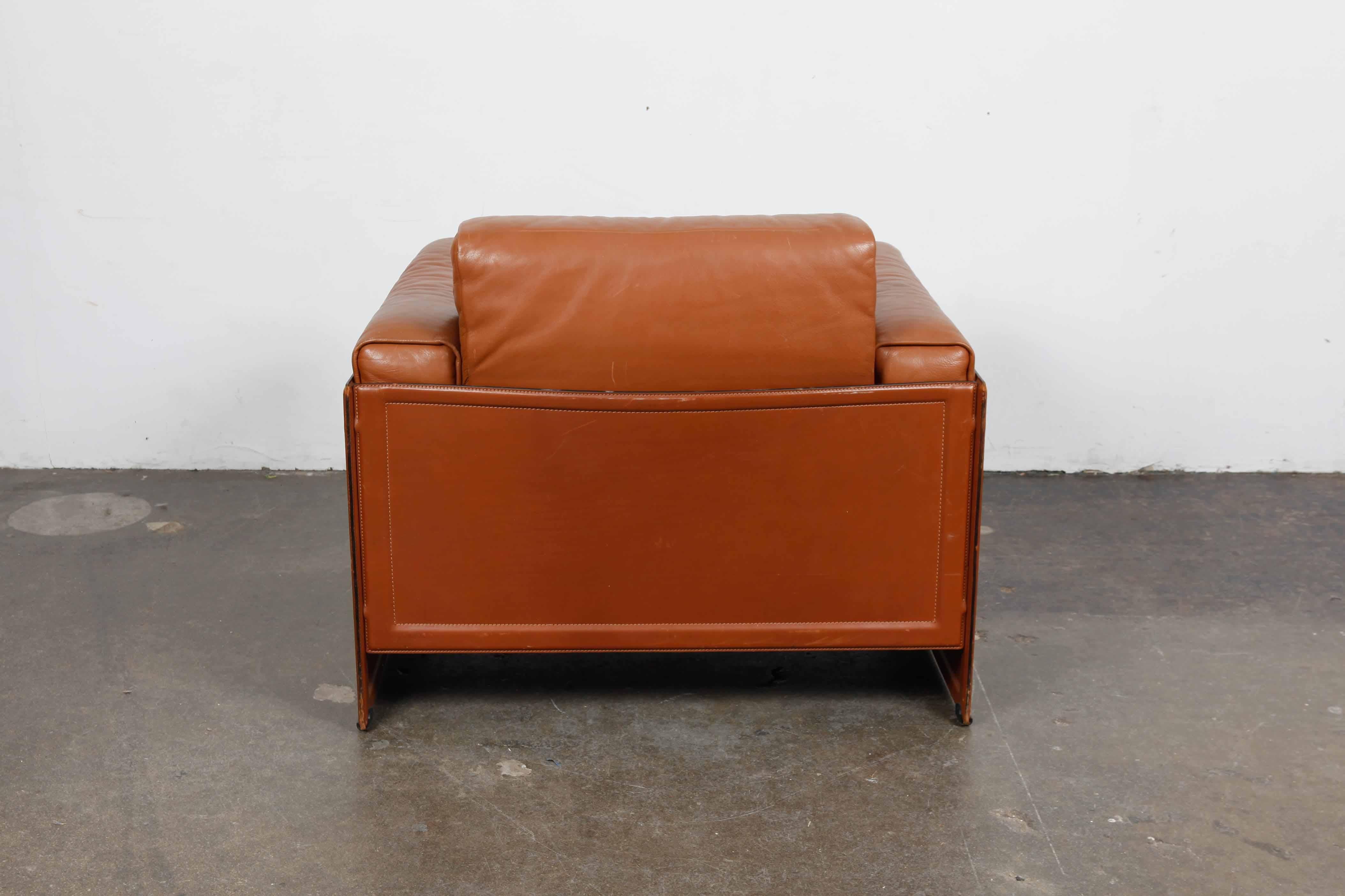 Late 20th Century 'Korium' Leather Lounge Chair by Tito Agnoli for Matteo Grassi, 1980
