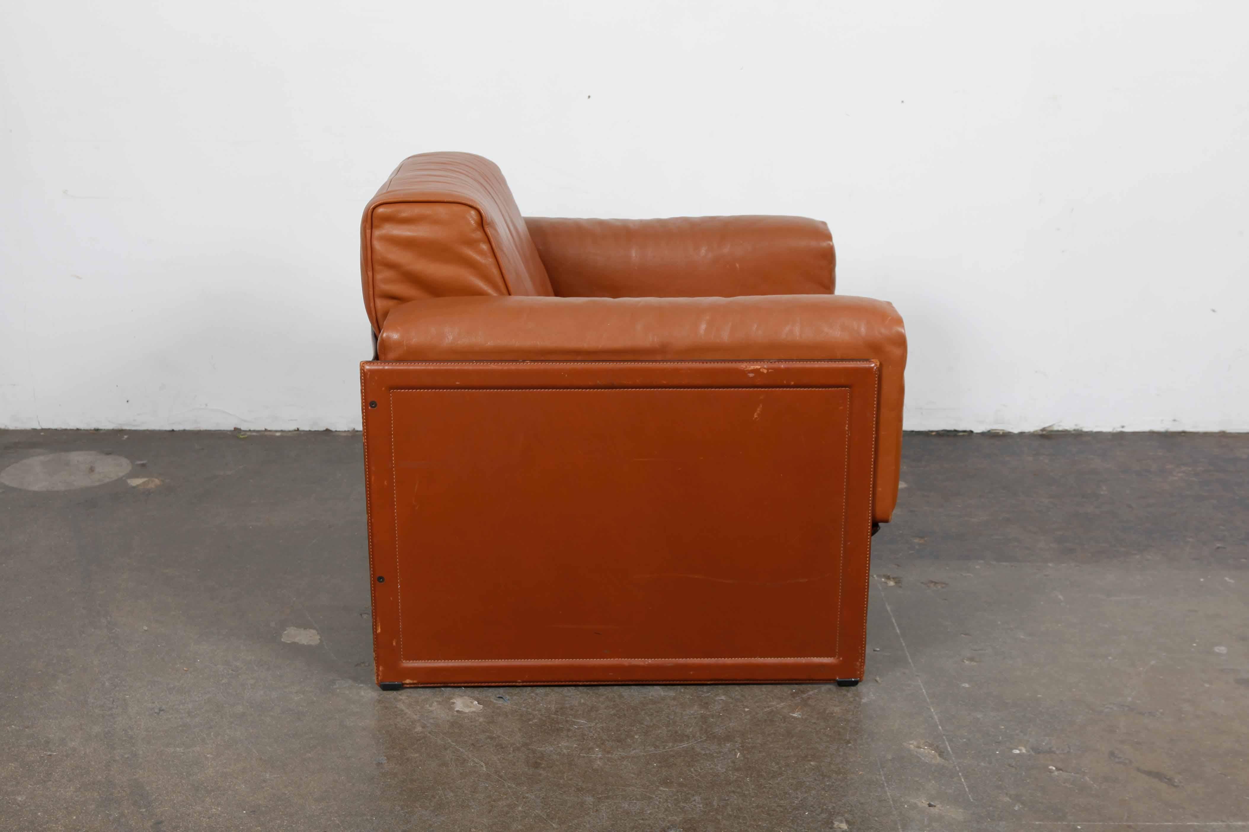 'Korium' Leather Lounge Chair by Tito Agnoli for Matteo Grassi, 1980 2