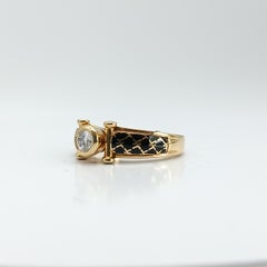 Bague en diamant Korloff Laque noire Or jaune 18K 1992