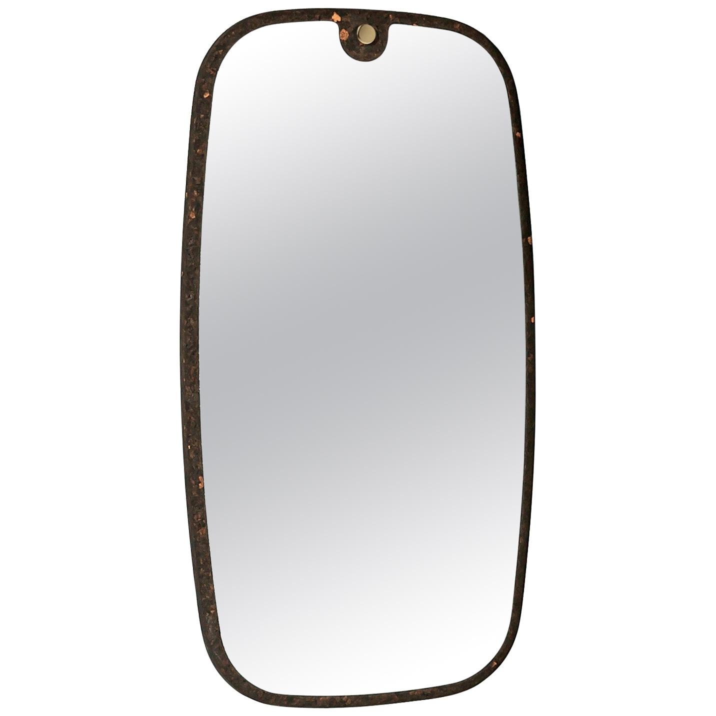 Kormirò Mirror in Black Cork and Extra Light Mirror by Discipline Lab For Sale