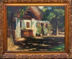 Antique 1923 Cottage Painting by Hungarian Artist Koronthály Jenő