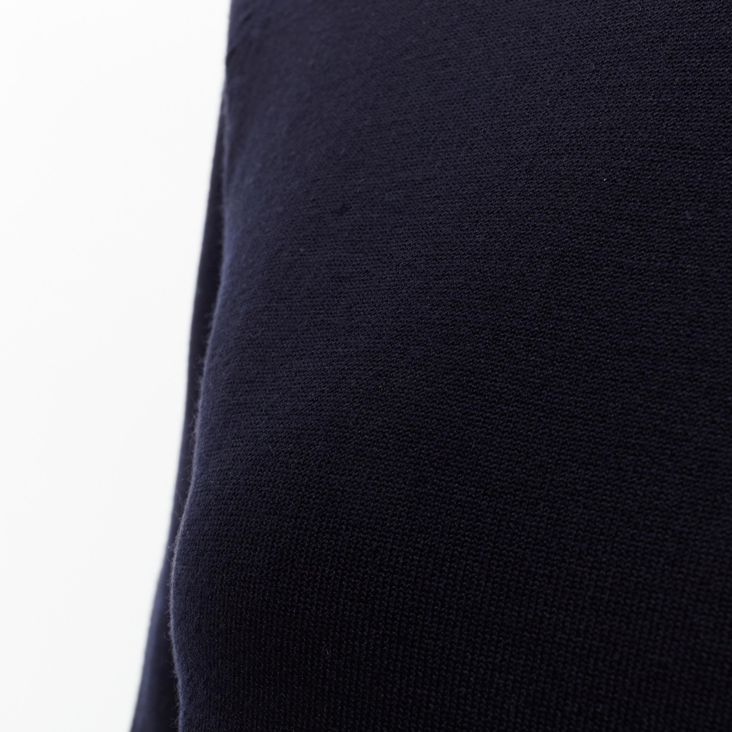 KORS MICHAEL KORS navy blue silk nylon knit long sleeve turtleneck sweater S For Sale 4