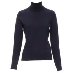 Michael Michael Kors, maglione a collo alto a manica lunga in seta e nylon blu navy S