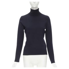 Michael Michael Kors, maglione a collo alto a manica lunga in seta e nylon blu navy S
