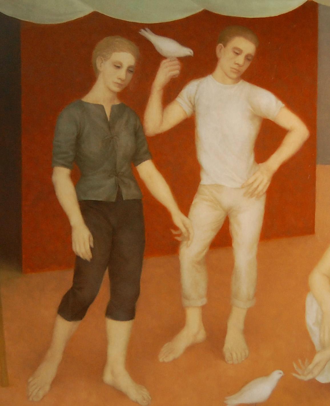 Die Botschaft (Braun), Figurative Painting, von Kortebein Preston Heather 