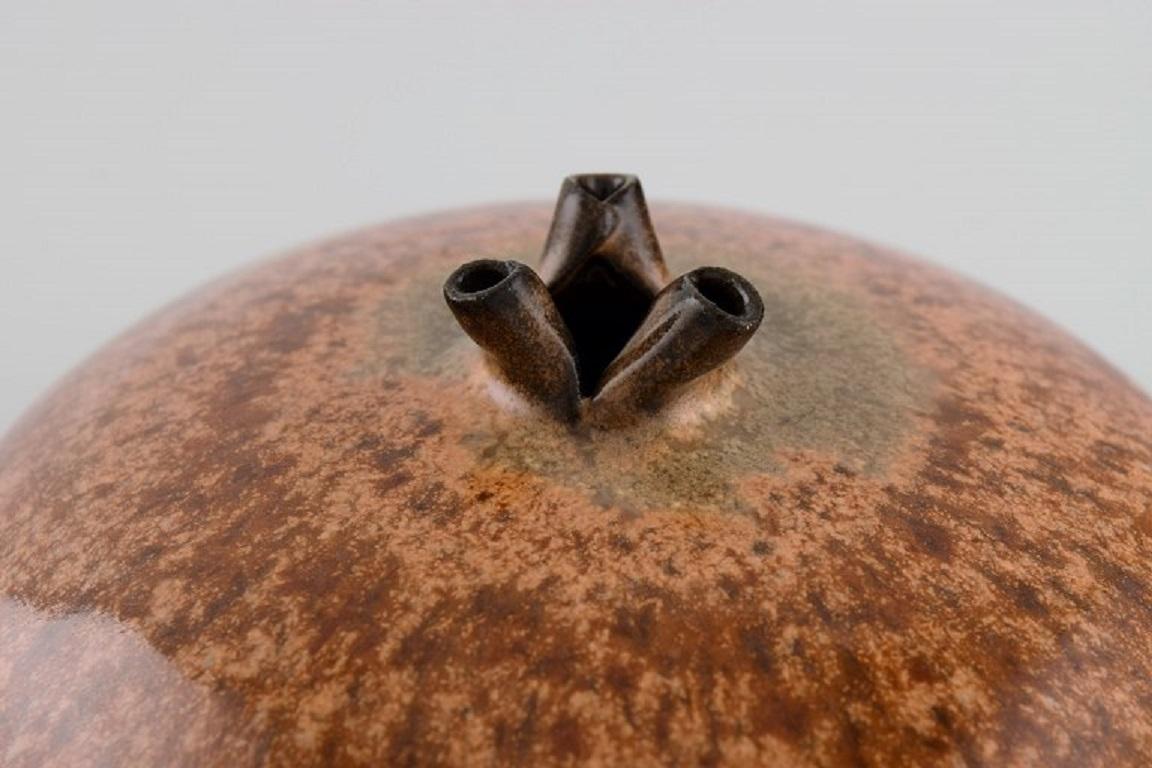 Körting Keramik, Runde Unikat-Vase aus glasiertem Steinzeug (Deutsch)